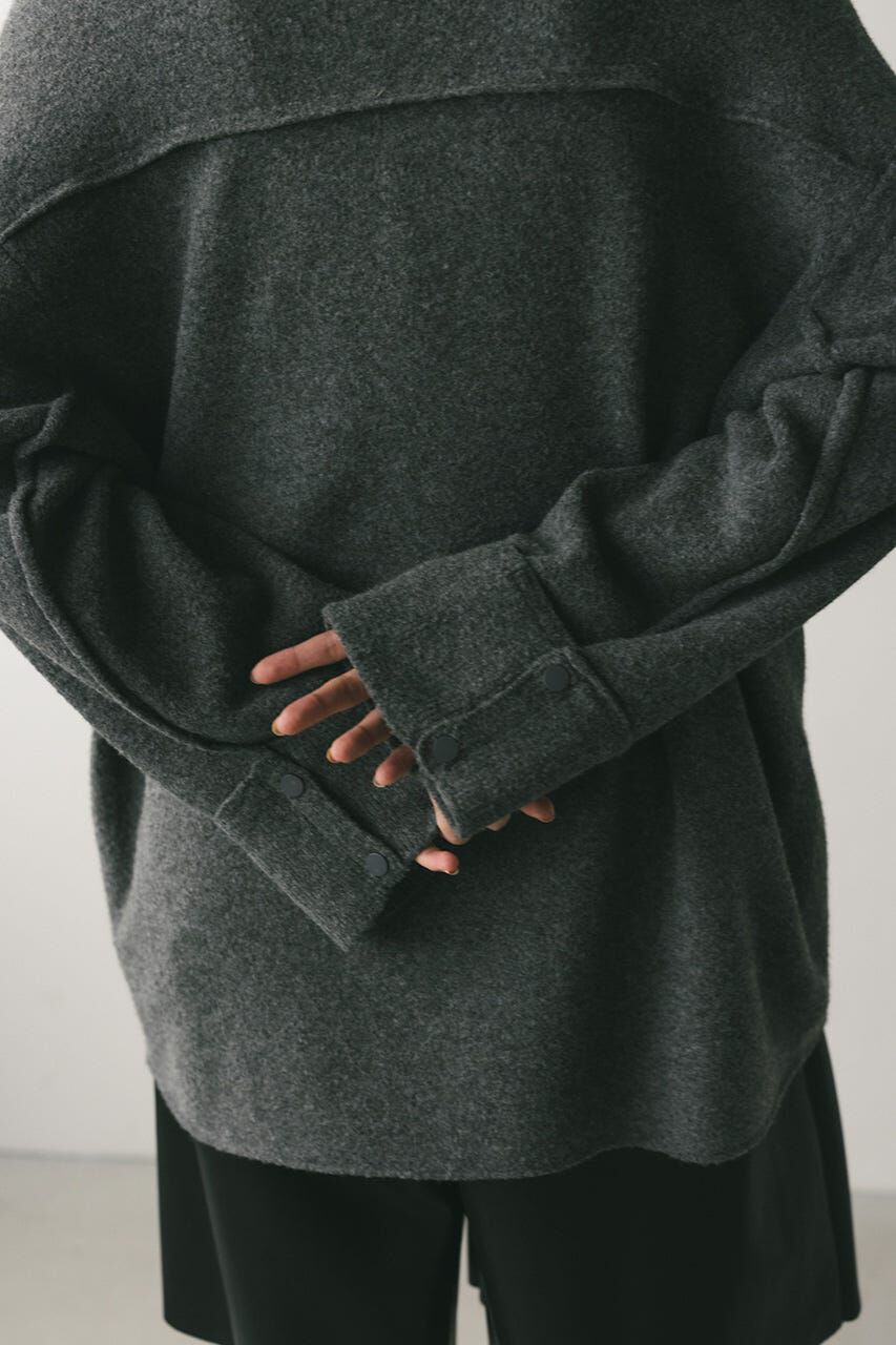 STYLEMIXER「ハイラインウールミックスニットシャツ」|カーディガン|