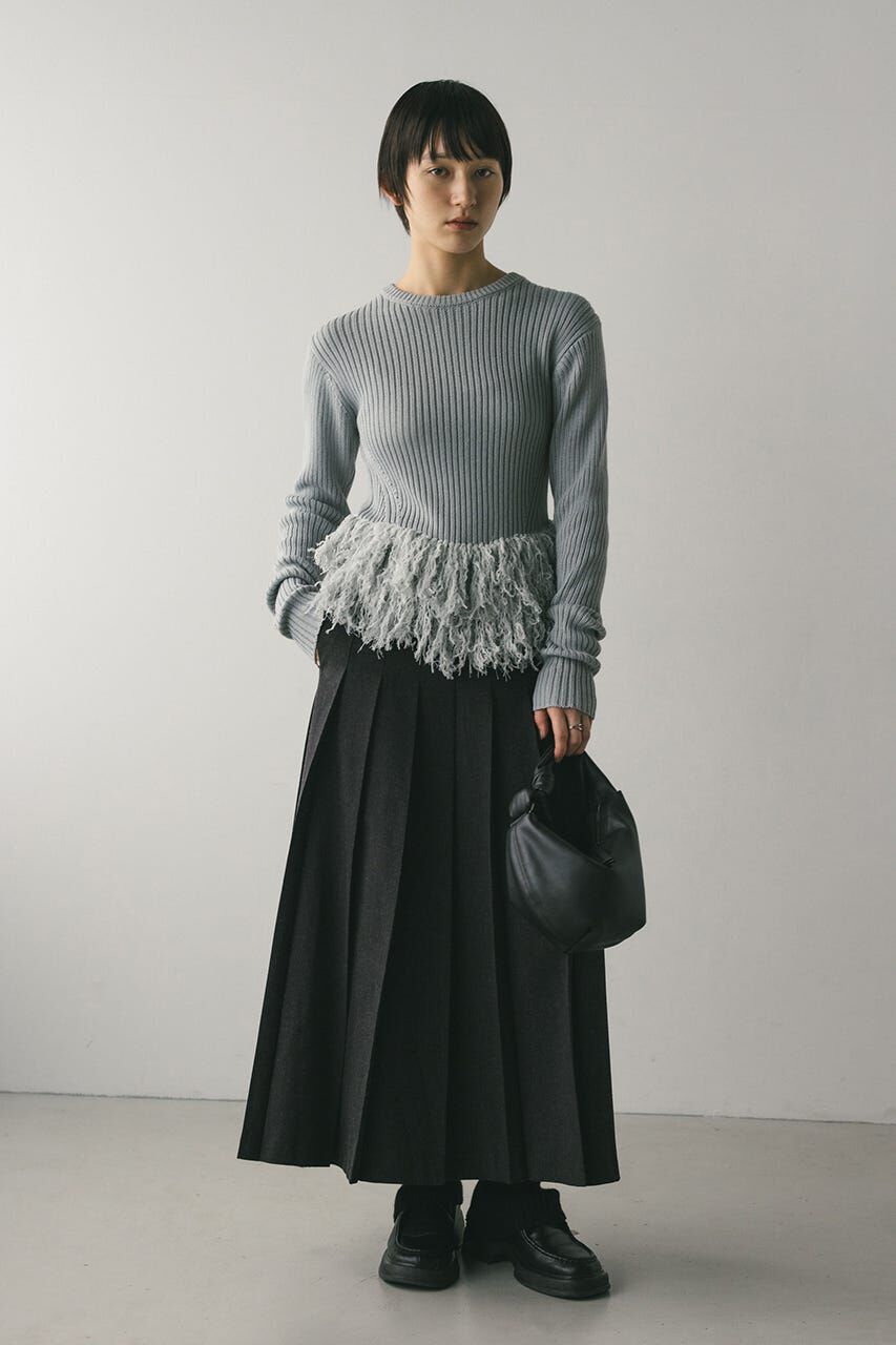 STYLEMIXER「チュールフリンジペプラムニット」|ニット・セーター|