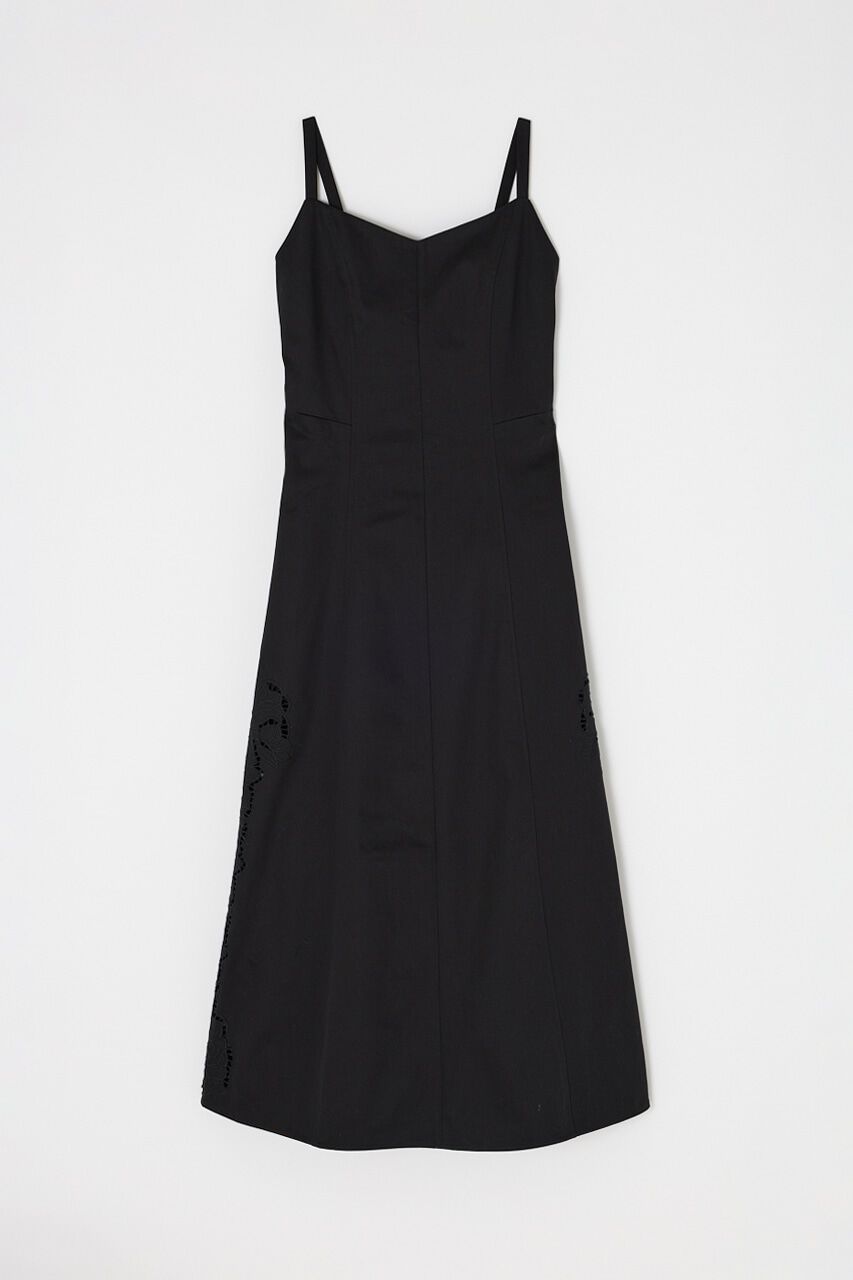 MOUSSY「カットワーク刺繍キャミソールワンピース　オーガニックコットン使用」|ワンピース|BLK