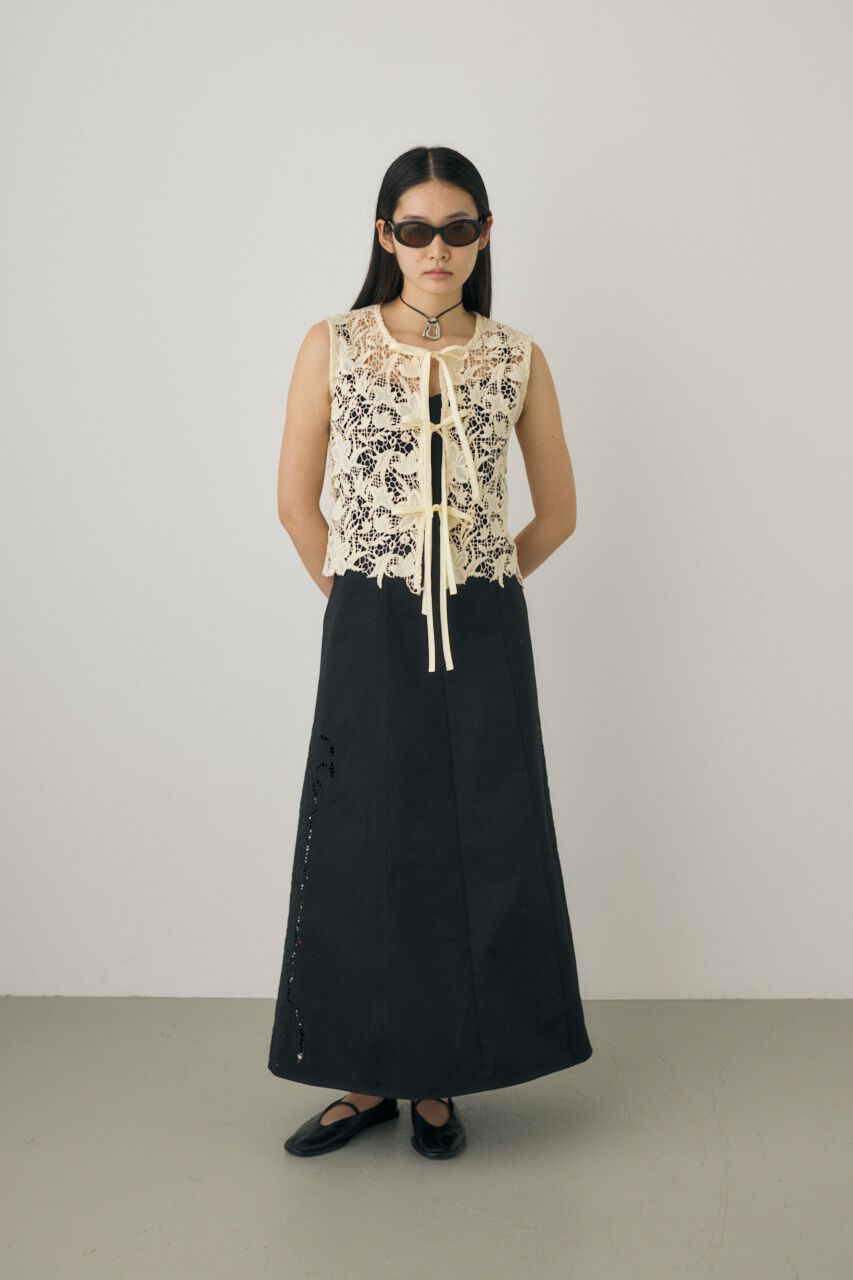 MOUSSY「カットワーク刺繍キャミソールワンピース　オーガニックコットン使用」|ワンピース|