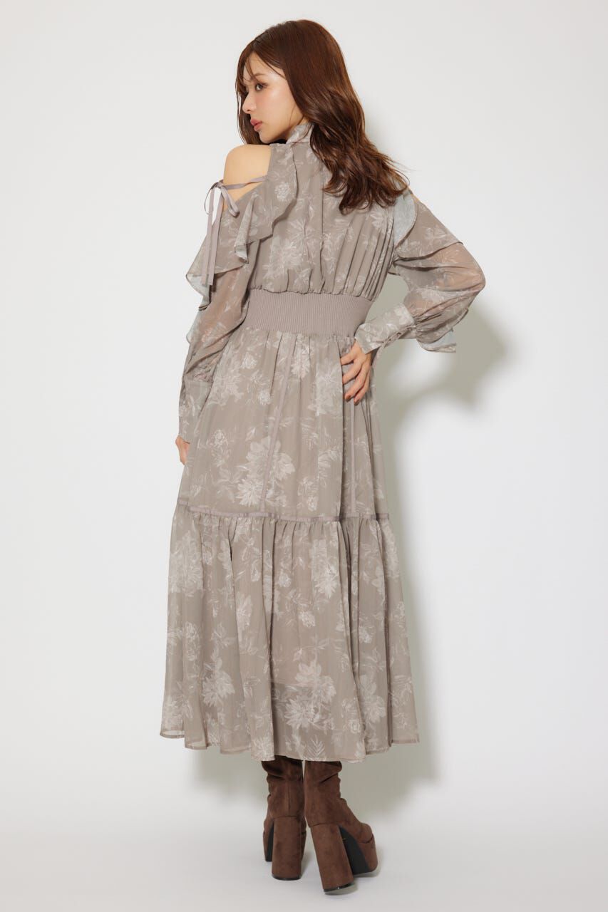 rienda「フリルスリーブニットドッキングワンピ」|ワンピース|