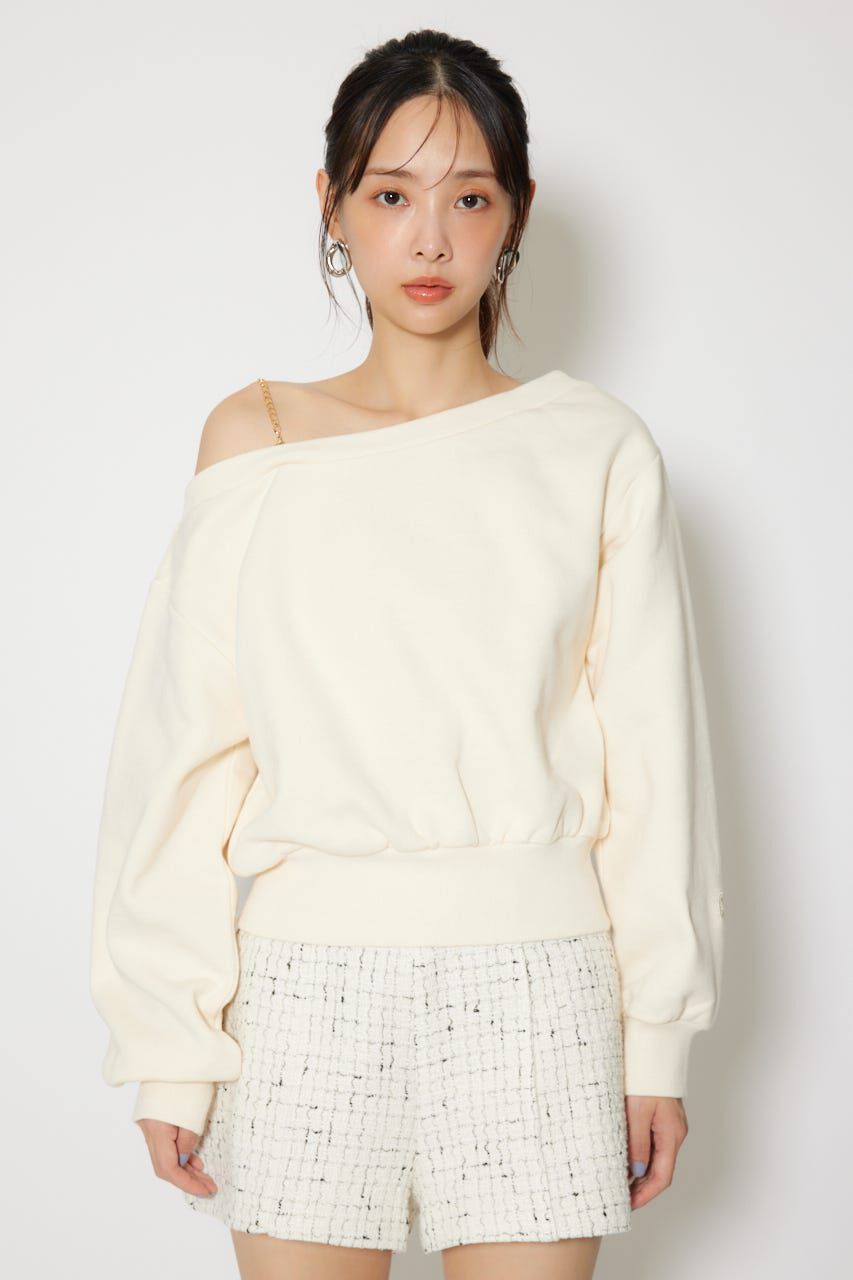 rienda「ワンショルダーボリュームスウェットトップス」|Tシャツ・カットソー|