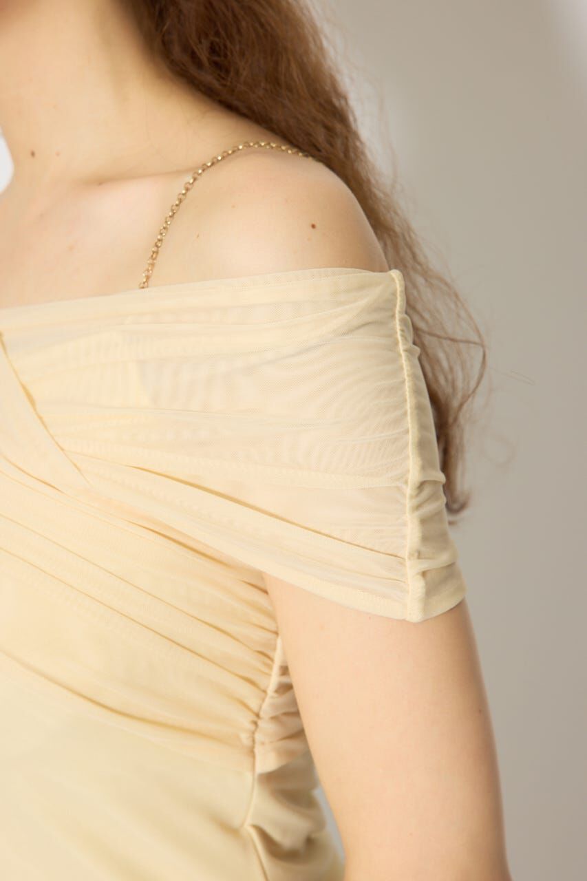 rienda「フロントクロスチュールカットトップス」|Tシャツ・カットソー|