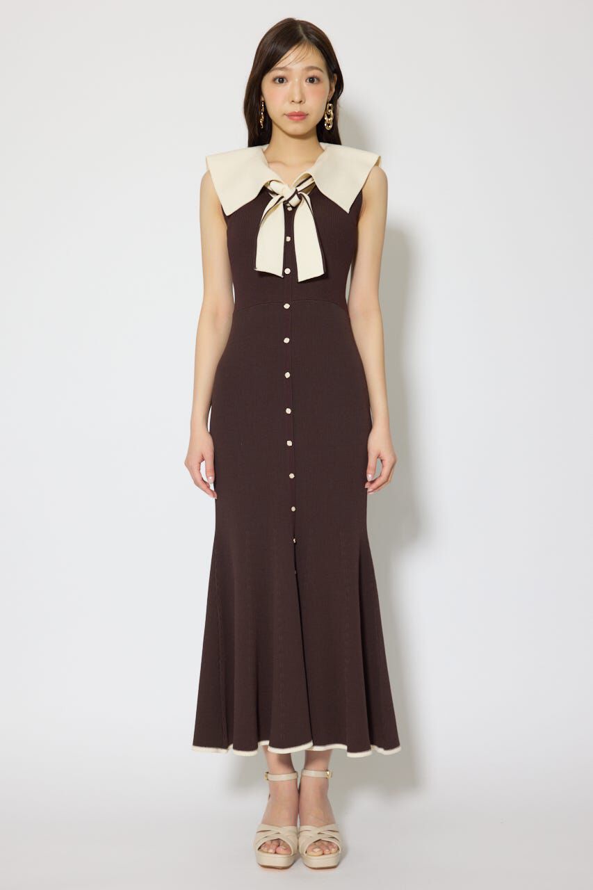 rienda「セーラーカラーニットマーメイドワンピース」|ワンピース|