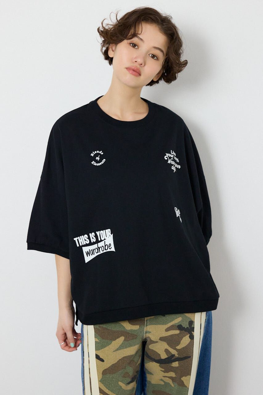 RODEO CROWNS「発泡マルチロゴビッグトップス」|Tシャツ・カットソー|BLK