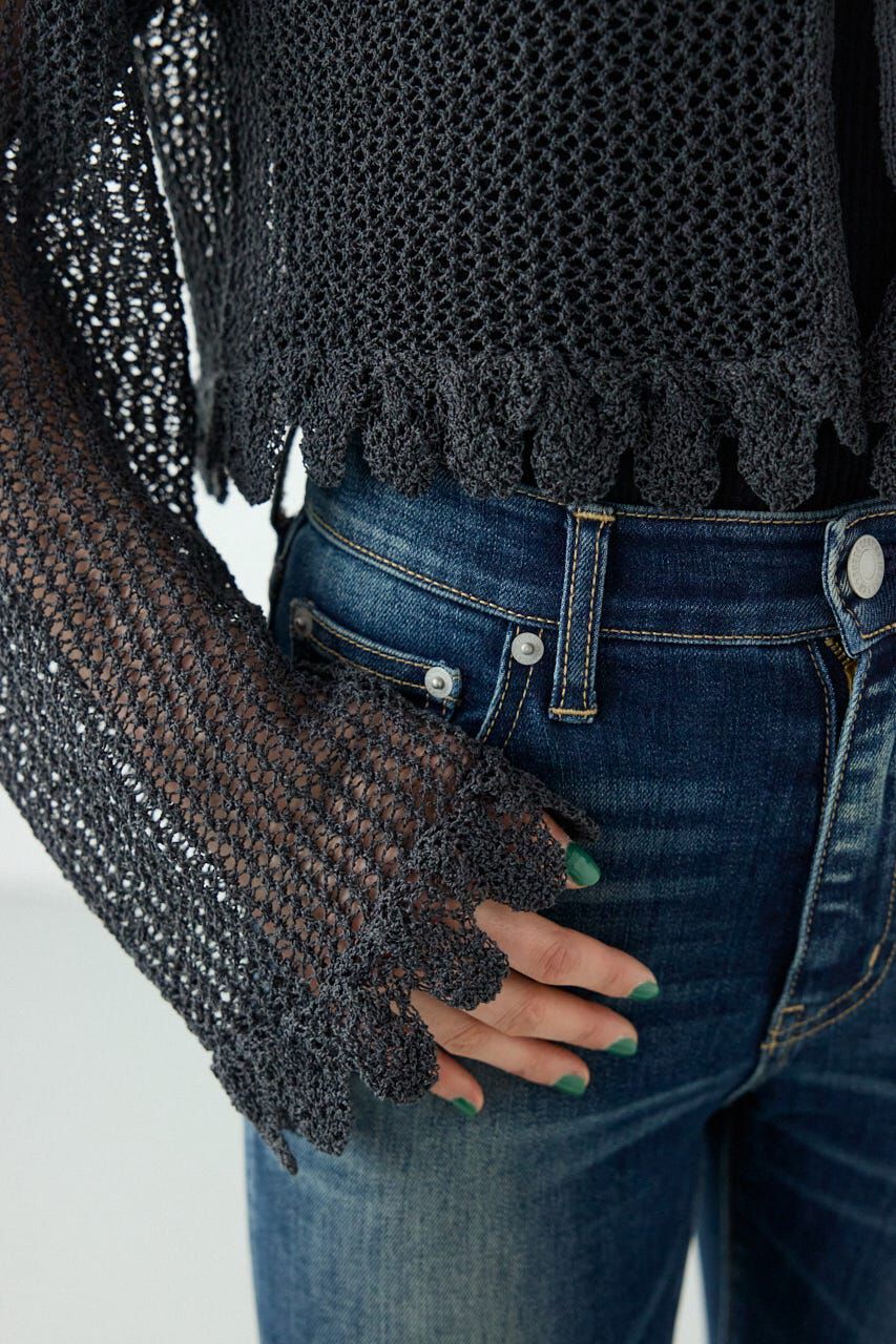 RODEO CROWNS「メッシュ柄リボンボレロ」|カーディガン|