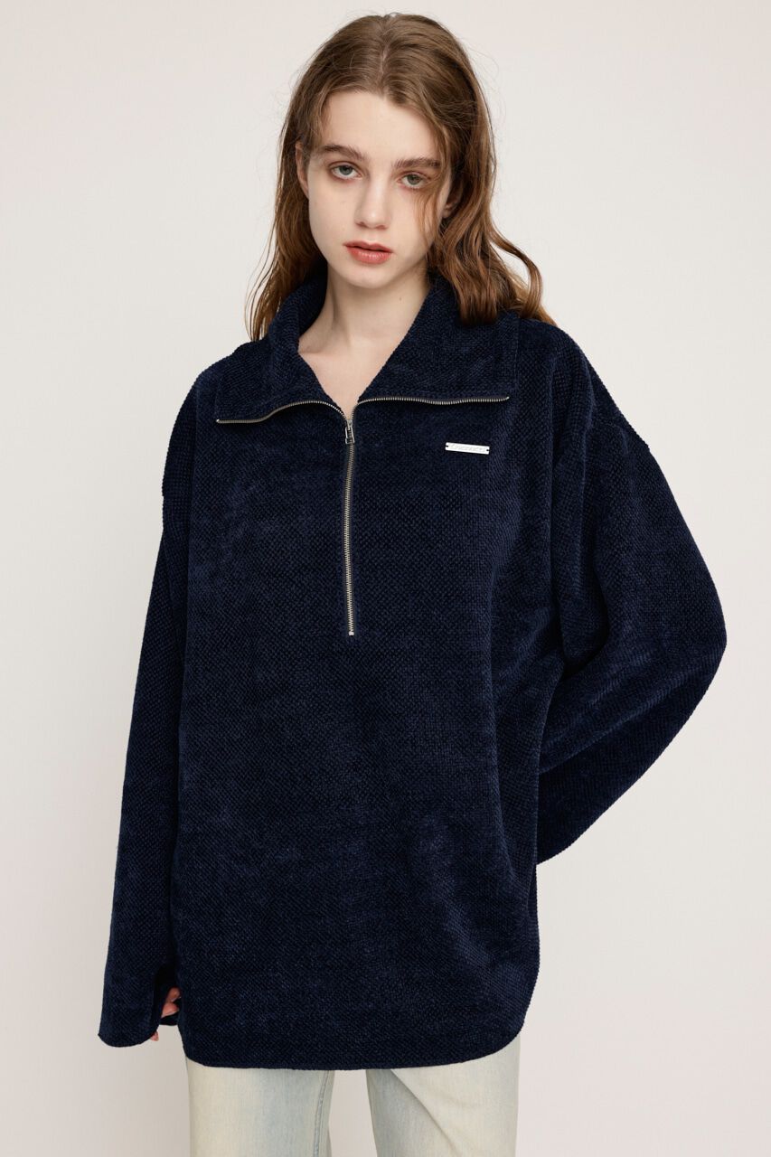 SLY「MOLE HALF ZIP STAND チュニック」|Tシャツ・カットソー|