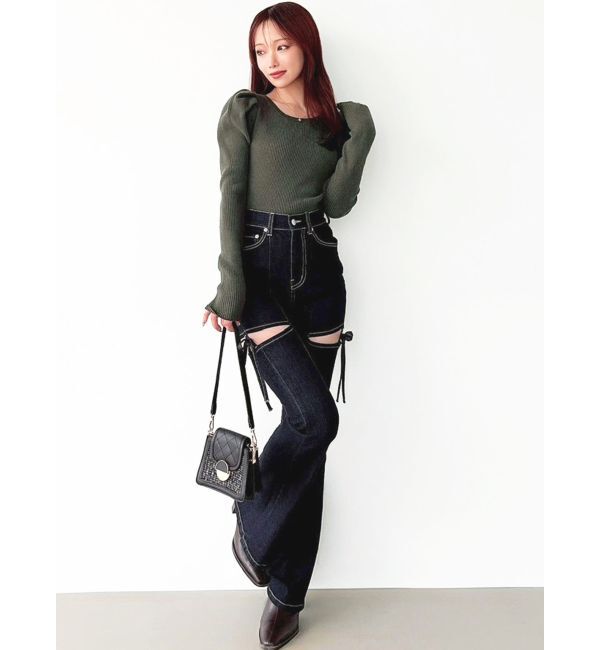 RESEXXY「パワショルリブトップス」|ニット・セーター|