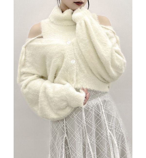 dazzlin「コンパクトミニシャギーカーディガン」|カーディガン|