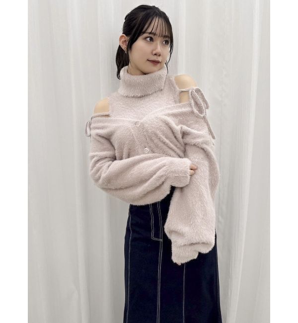 dazzlin「コンパクトミニシャギーカーディガン」|カーディガン|