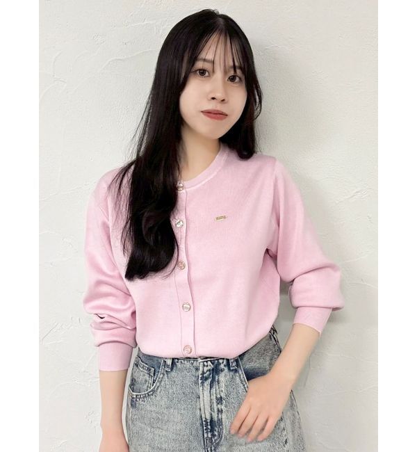 dazzlin「プレートシンプルカーディガン」|カーディガン|ピンク