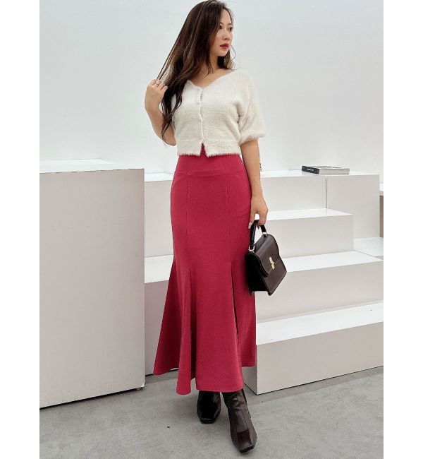 MERCURYDUO「2WAYキーネックミニシャギーコンパクトカーディガン」|カーディガン|