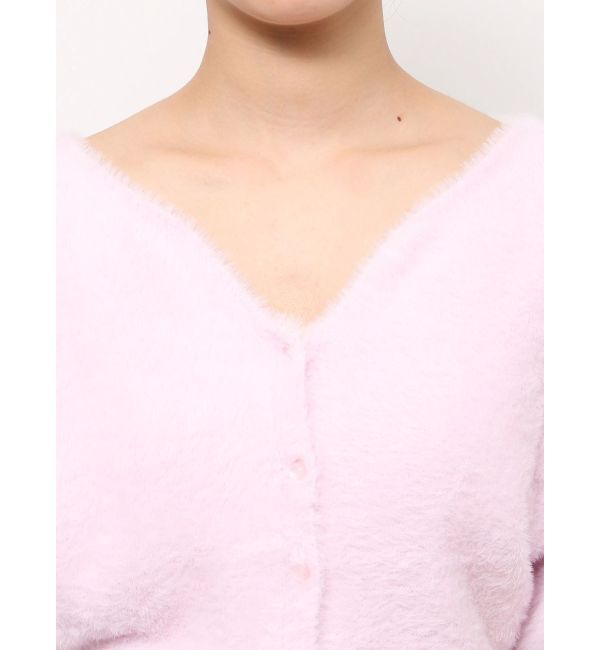 MERCURYDUO「2WAYキーネックミニシャギーコンパクトカーディガン」|カーディガン|