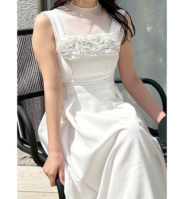 MERCURYDUO「シアー切替ノースリニット」|ニット・セーター|オフホワイト