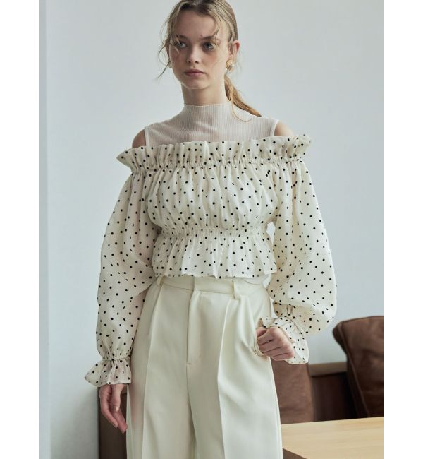 MERCURYDUO「シアー切替ノースリニット」|ニット・セーター|