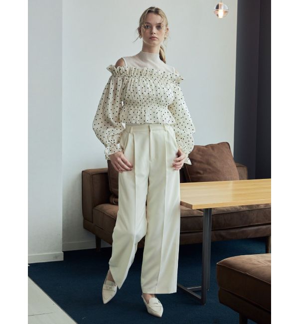 MERCURYDUO「シアー切替ノースリニット」|ニット・セーター|