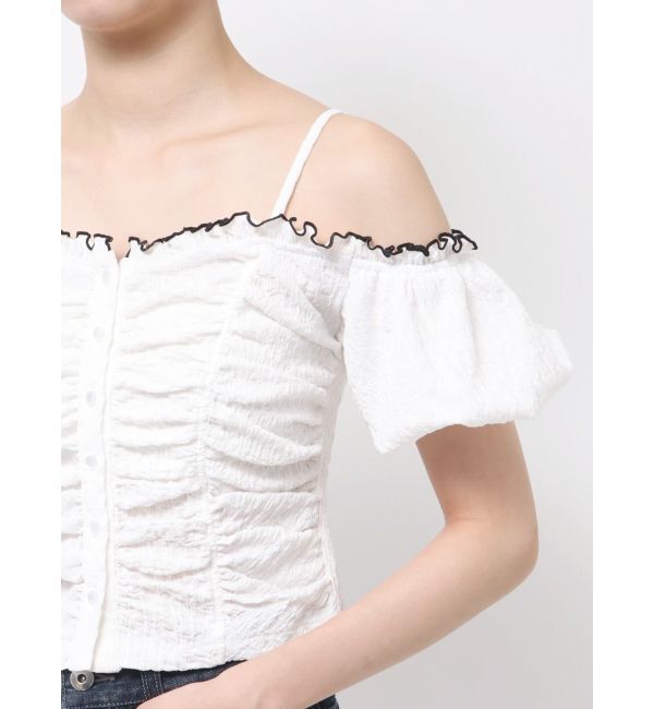 MERCURYDUO「ドロストギャザーコンパクトカットソー」|Tシャツ・カットソー|