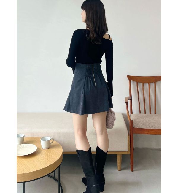 MERCURYDUO「【追加生産】アシメパールチェーンワンショルニット」|ニット・セーター|