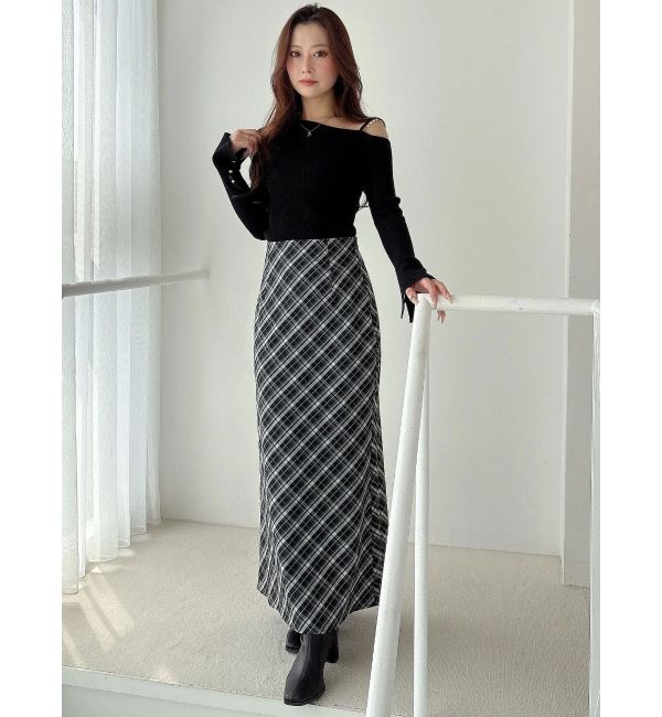 MERCURYDUO「【追加生産】アシメパールチェーンワンショルニット」|ニット・セーター|