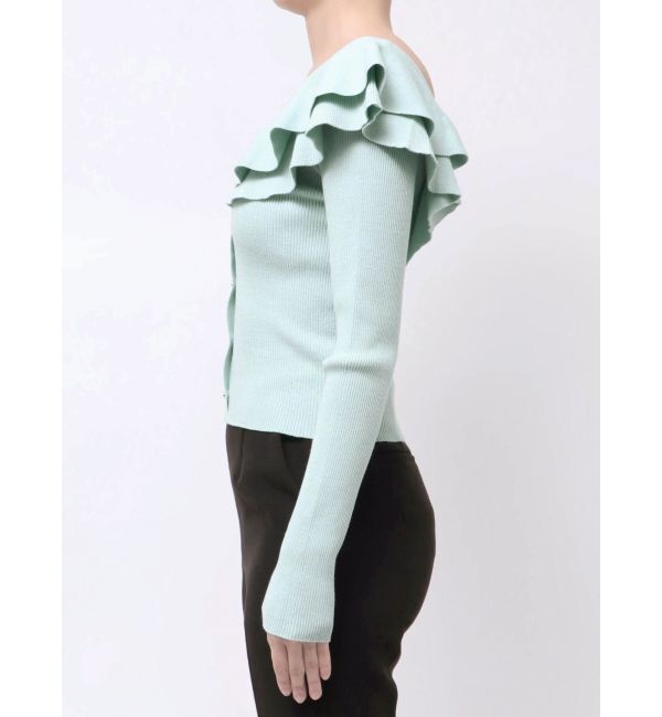 MERCURYDUO「編み変化ラッフルコンパクト」|ニット・セーター|