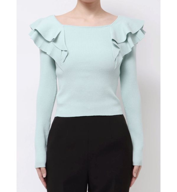 MERCURYDUO「編み変化ラッフルコンパクト」|ニット・セーター|