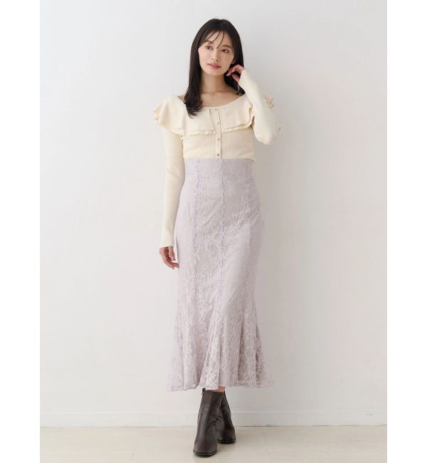 MERCURYDUO「編み変化ラッフルコンパクト」|ニット・セーター|