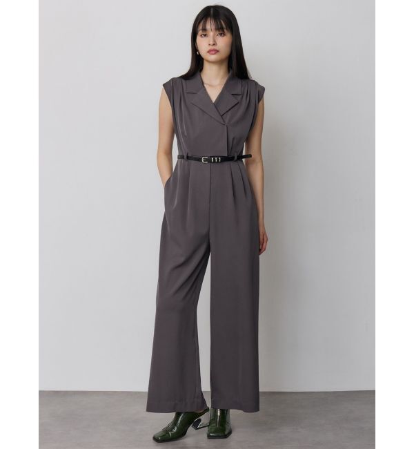 MURUA「デザインベルトワイドロンパース」|オールインワン|