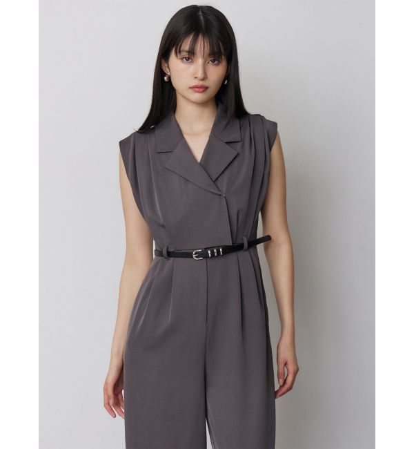 MURUA「デザインベルトワイドロンパース」|オールインワン|
