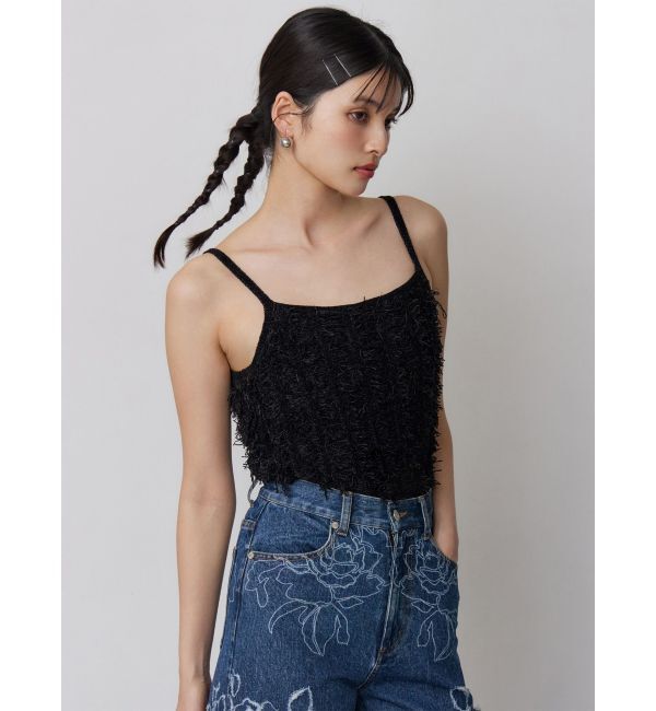 MURUA「ミックスフリンジニットキャミソール」|ニット・セーター|