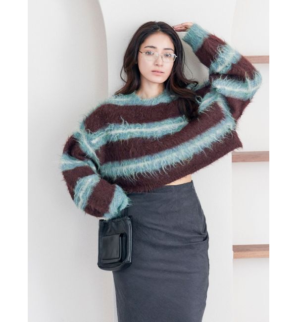Ungrid「シャギーボーダールーズニット」|ニット・セーター|