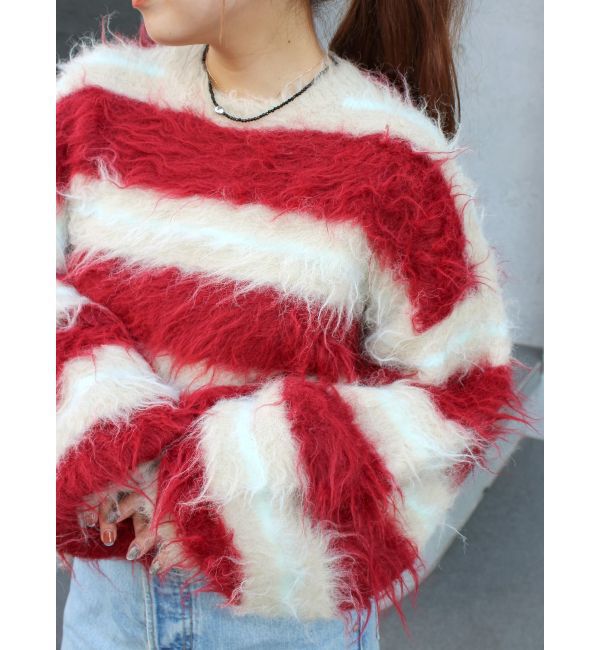 Ungrid「シャギーボーダールーズニット」|ニット・セーター|