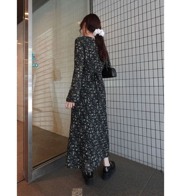 LAGUNAMOON「ヴィンテージフラワーフレアスリーブワンピース」|ワンピース|