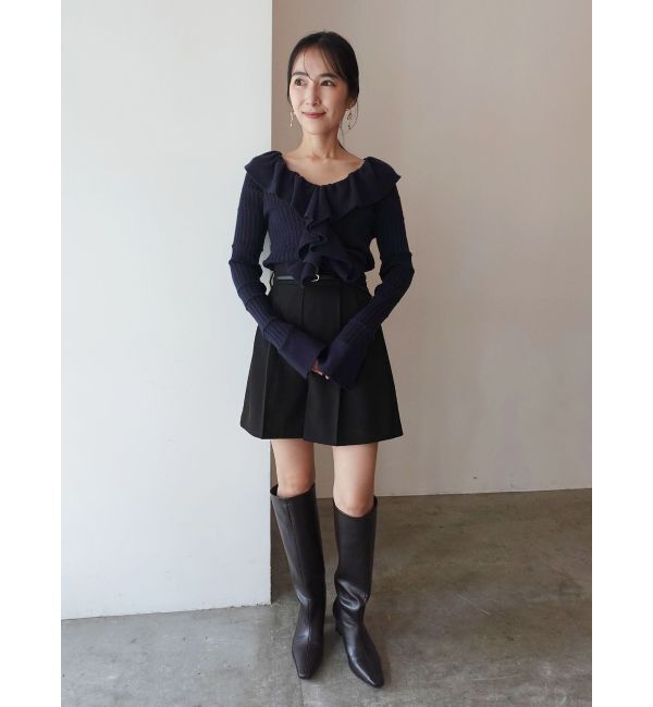 LAGUNAMOON「ラッフルフリルニットプルオーバー」|ニット・セーター|