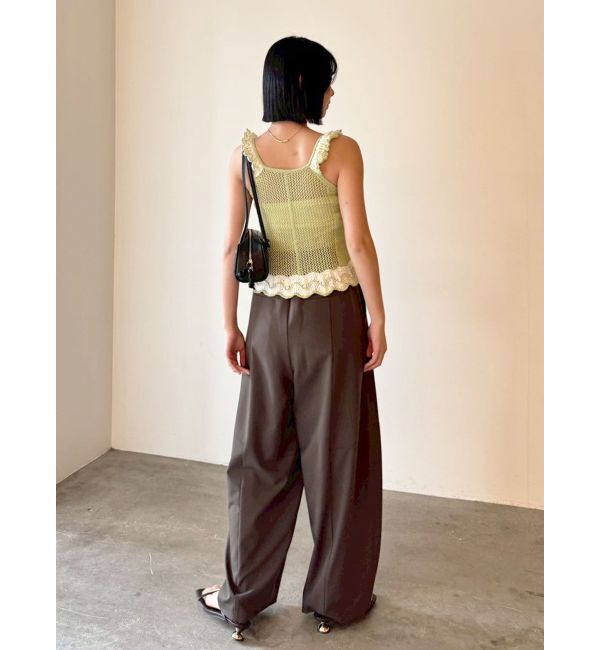 LAGUNAMOON「フリルデザインノースリニットプルオーバー」|ニット・セーター|