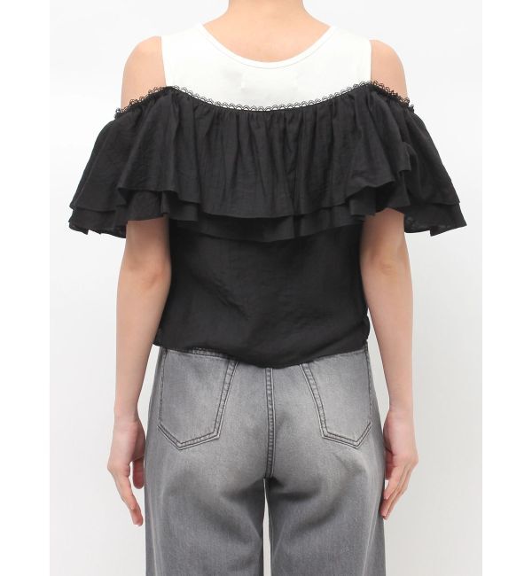 LAGUNAMOON「フレアデザインドッキングカットトップス」|Tシャツ・カットソー|