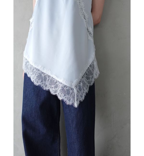 LAGUNAMOON「アシンメトリーレースサテンキャミソール」|キャミソール|