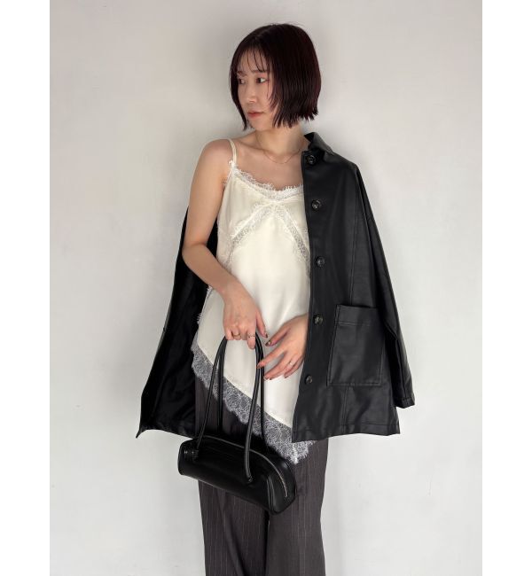 LAGUNAMOON「アシンメトリーレースサテンキャミソール」|キャミソール|