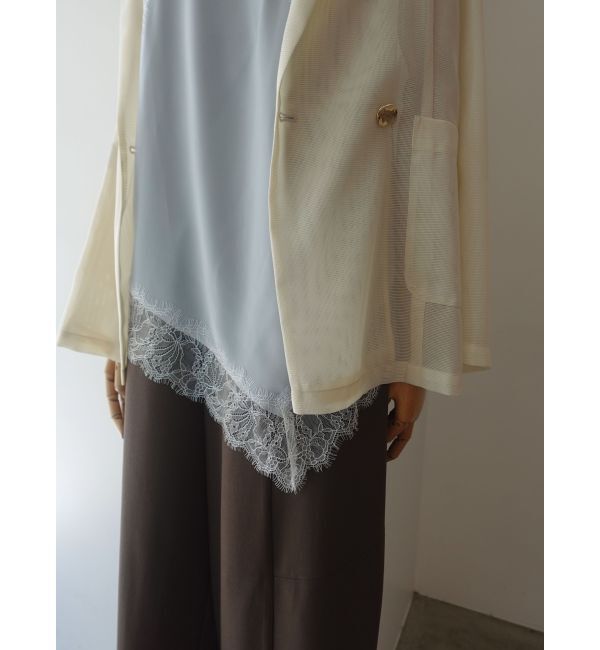 LAGUNAMOON「アシンメトリーレースサテンキャミソール」|キャミソール|