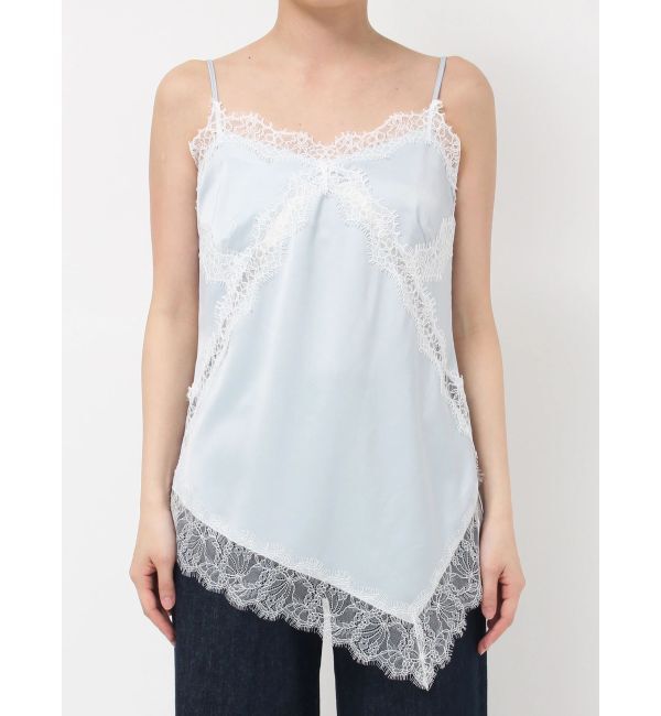LAGUNAMOON「アシンメトリーレースサテンキャミソール」|キャミソール|