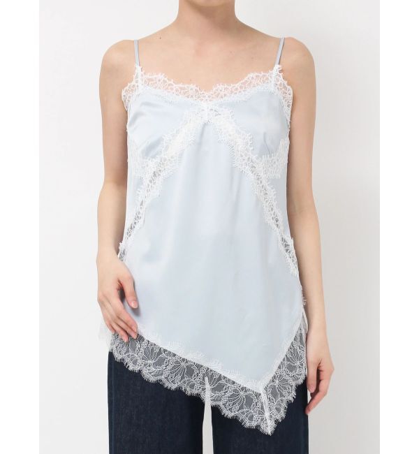 LAGUNAMOON「アシンメトリーレースサテンキャミソール」|キャミソール|