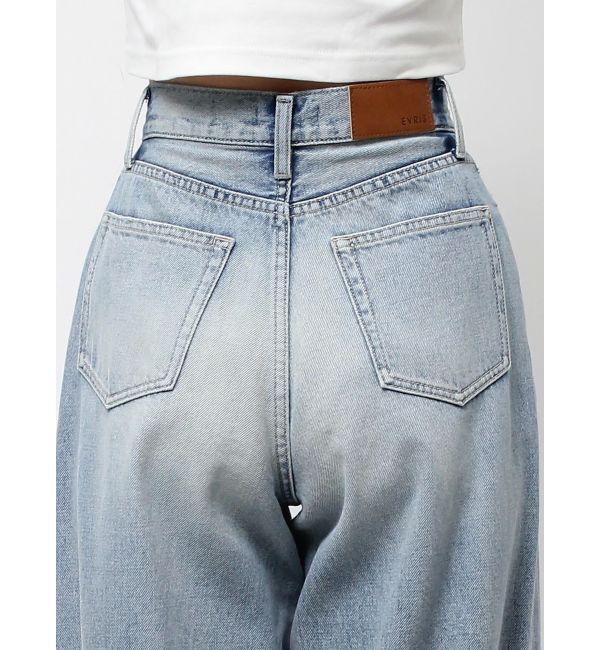 EVRIS「カラールーズワイドデニムパンツ」|デニム|