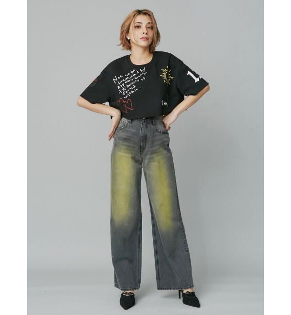 EVRIS「カラールーズワイドデニムパンツ」|デニム|