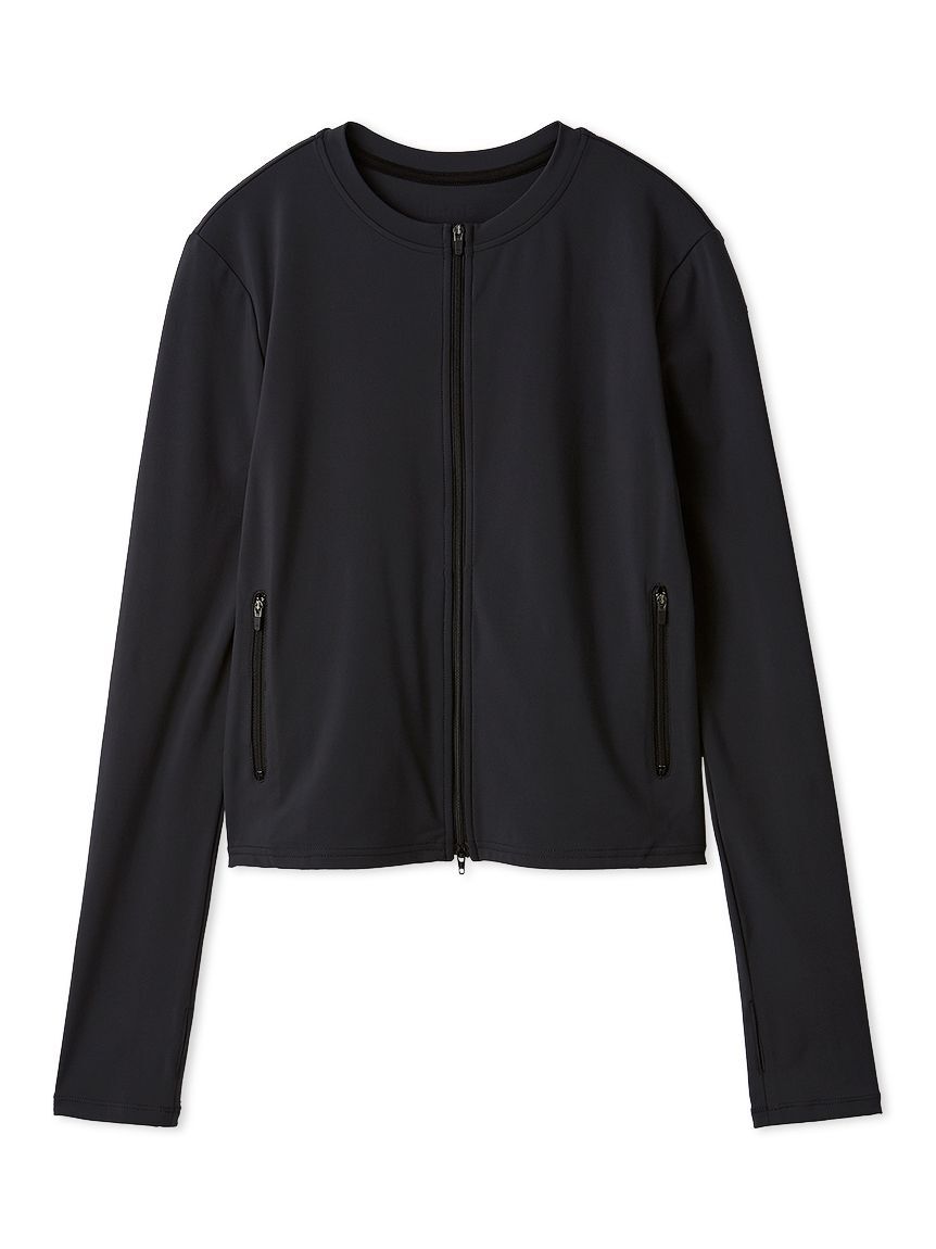 emmi yoga「【Sustainaretch】ジップアップトップス/UVカット/接触冷感」|Tシャツ・カットソー|BLK