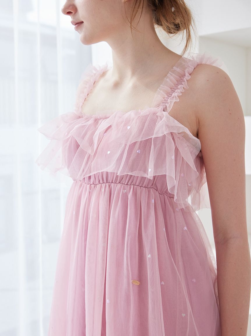 gelato pique「ハート柄チュールカップインワンピース」|ルームウェア|