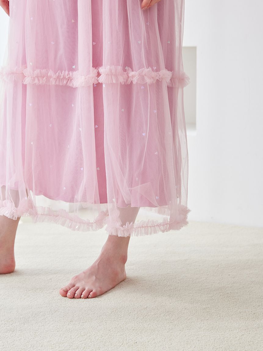 gelato pique「ハート柄チュールカップインワンピース」|ルームウェア|