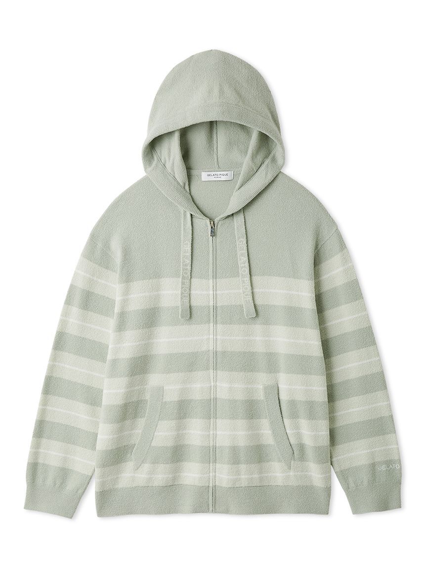 GELATO PIQUE HOMME「【HOMME】【接触冷感】スムーズィーliteクールランダムボーダーパーカ」|パーカー|MNT