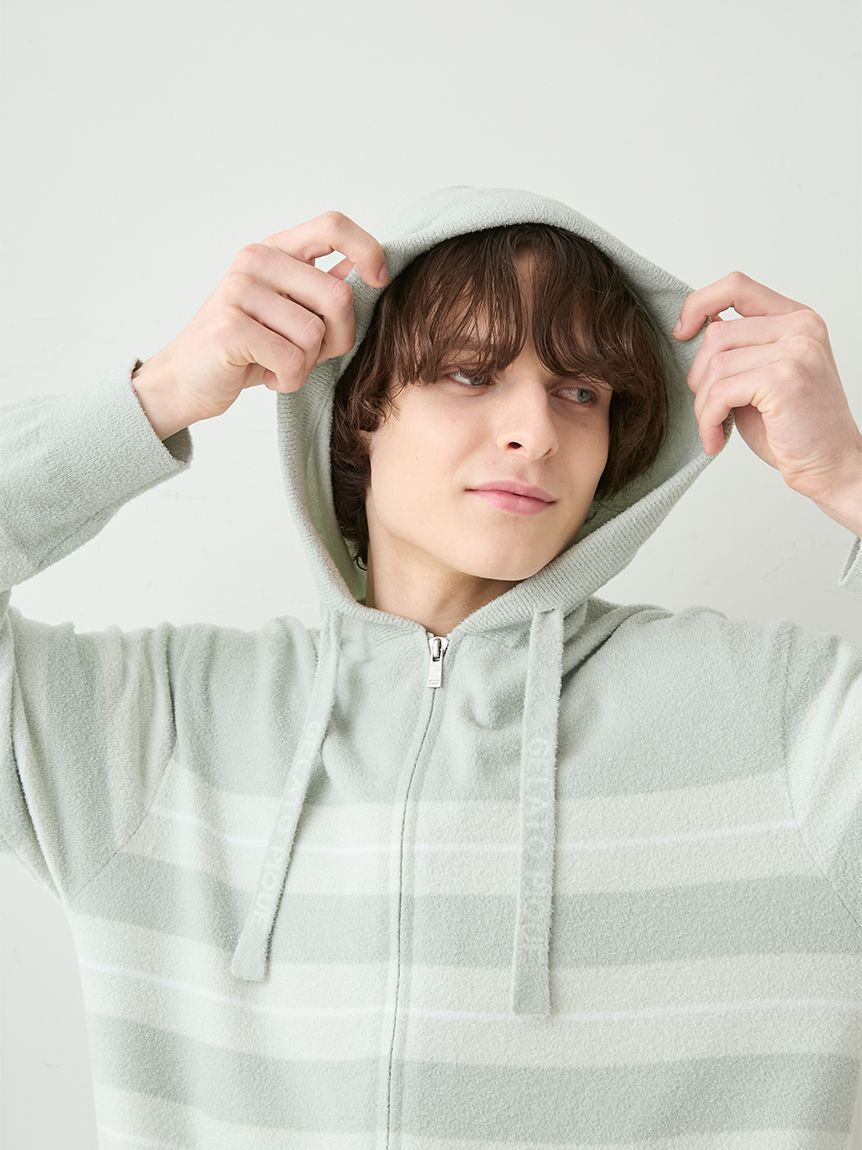 GELATO PIQUE HOMME「【HOMME】【接触冷感】スムーズィーliteクールランダムボーダーパーカ」|パーカー|