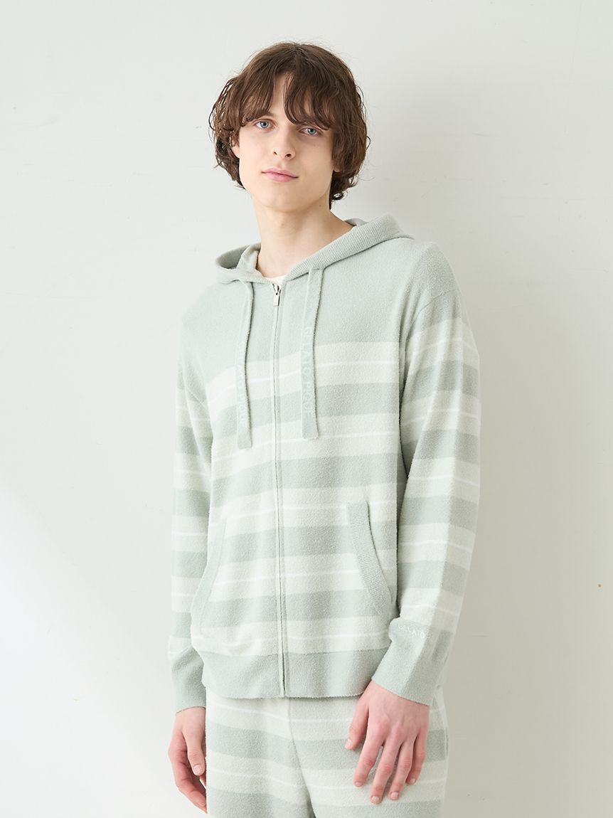 GELATO PIQUE HOMME「【HOMME】【接触冷感】スムーズィーliteクールランダムボーダーパーカ」|パーカー|