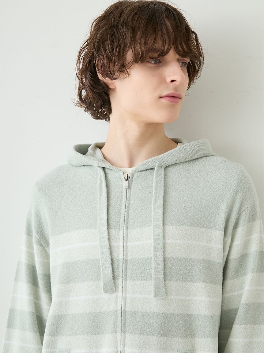 GELATO PIQUE HOMME「【HOMME】【接触冷感】スムーズィーliteクールランダムボーダーパーカ」|パーカー|