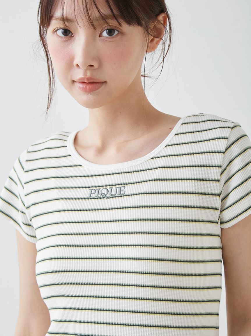 gelato pique「ワッフルボーダーTシャツ」|ルームウェア|